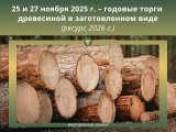 ГОДОВЫЕ БИРЖЕВЫЕ ТОРГИ древесиной в заготовленном виде ресурса 2026 г. ПЕРЕНОСЯТСЯ  на 25 и 27 ноября 2025 г. 
